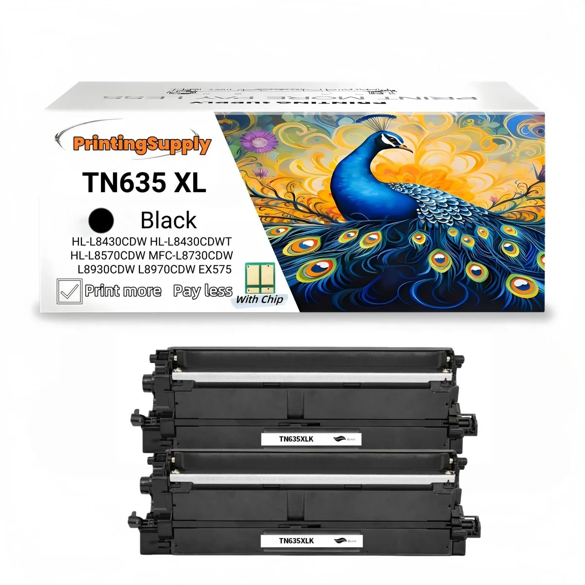 Aster Graphics Inc Aster Graphics Inc TN635XL Black Toner Cartridge 2 Pack 5500 Pages — product photo