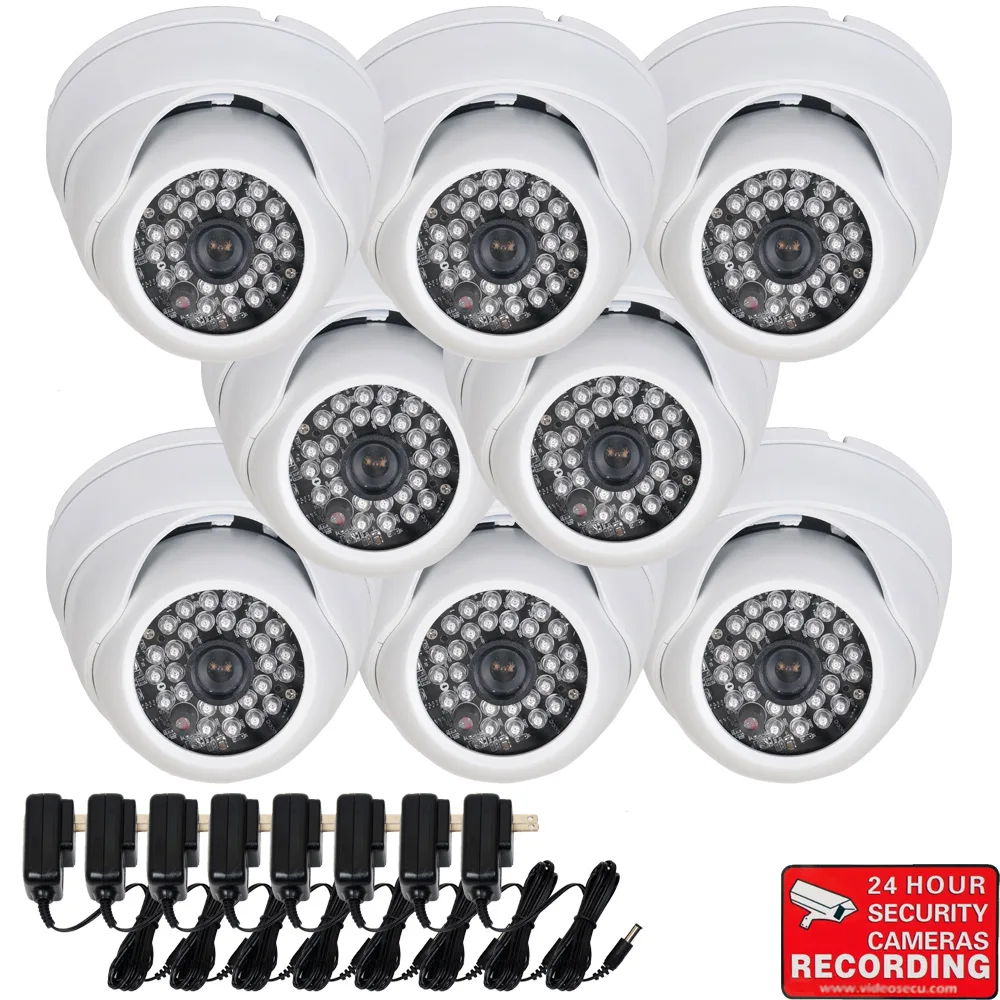 VideoSecu VideoSecu VD6HWLK8 8× 600TVL dome CCTV camera white — product photo