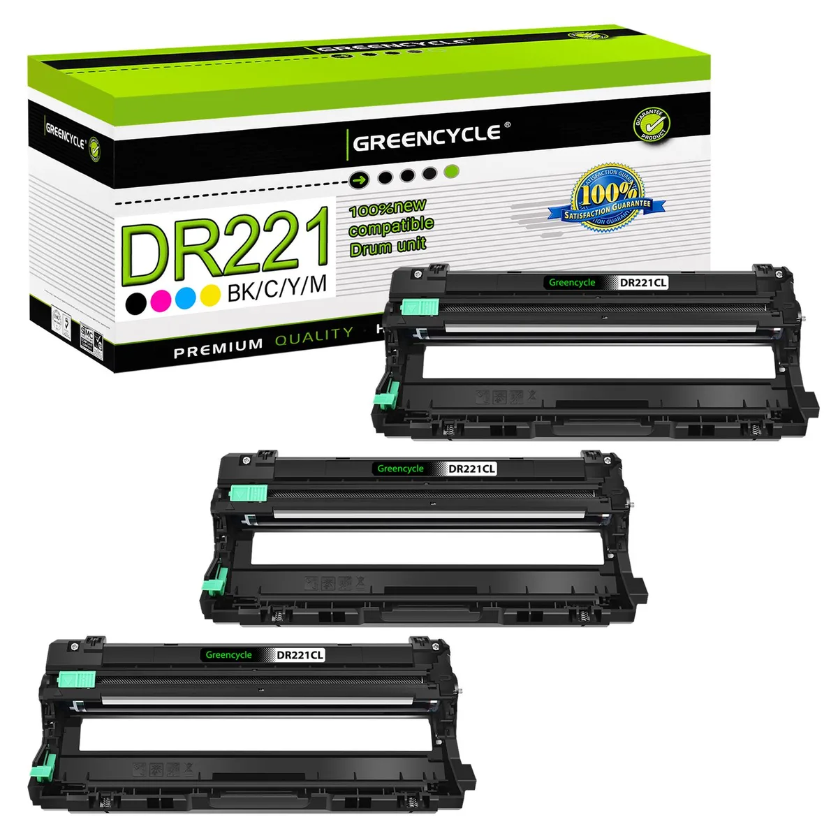 GREENCYCLE GREENCYCLE DR221CL 3 Pack Toner Cartridge 15000 Pages — product photo