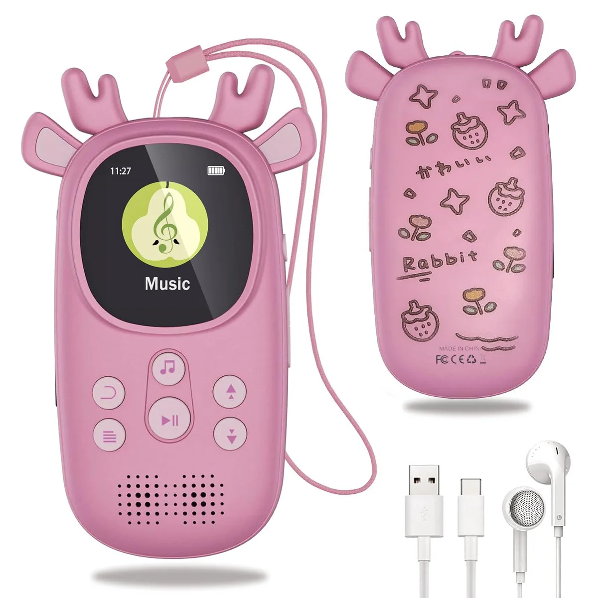  CCHKFEI 32GB Pink MP3 Player Reindeer Bluetooth 5.3 1.5 — product photo