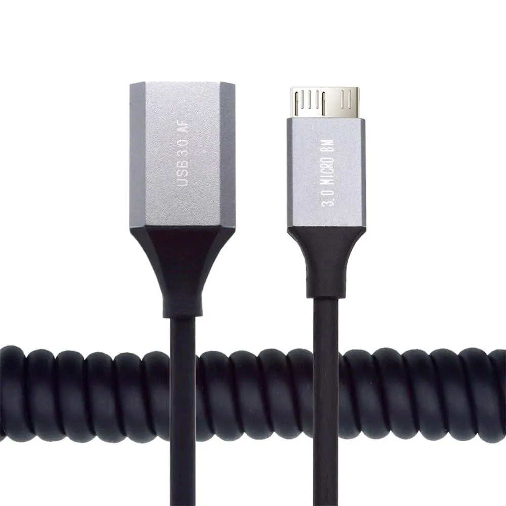 LORDWORLD LORDWORLD OTG Micro-USB 3.0 Male to USB 3.0-A Female Coiled Cable 100cm — product photo
