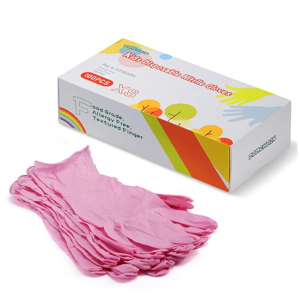  Vibe Kids Disposable Nitrile Gloves XS Pink 100 PCS — product photo