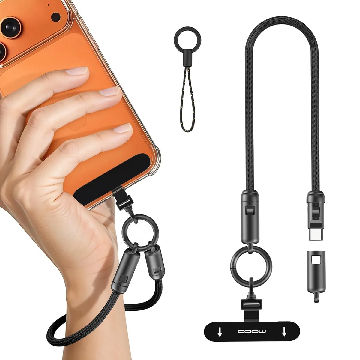 MCHOSE MCHOSE 2-in-1 Phone Wrist Lanyard USB-C Cable PD240W Black — product photo