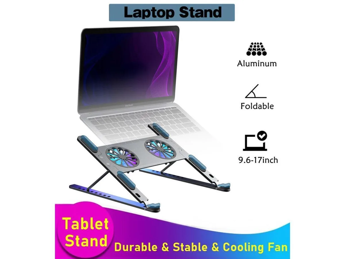 IXJYLCPC IXJYLCPC Laptop Tablet Stand Dual Fan 11-17.3" 190mm Foldable Cooling Pad — product photo