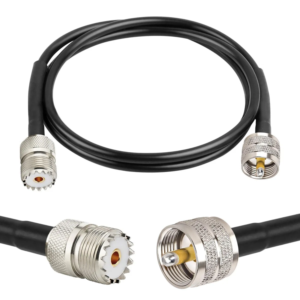 PISKEKAT PISKEKAT PL-259 UHF Male to Female RG58 Coaxial RF Cable 6FT — product photo