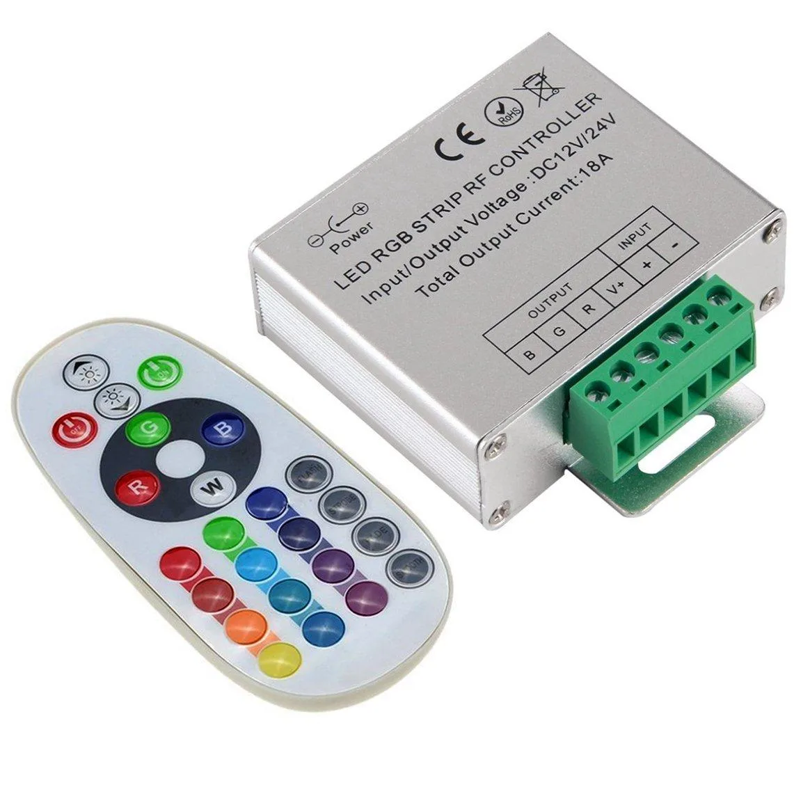Baldwin LED Light Fixture Controller DC 12V-24V 18A 24Key RGB Remote — product photo