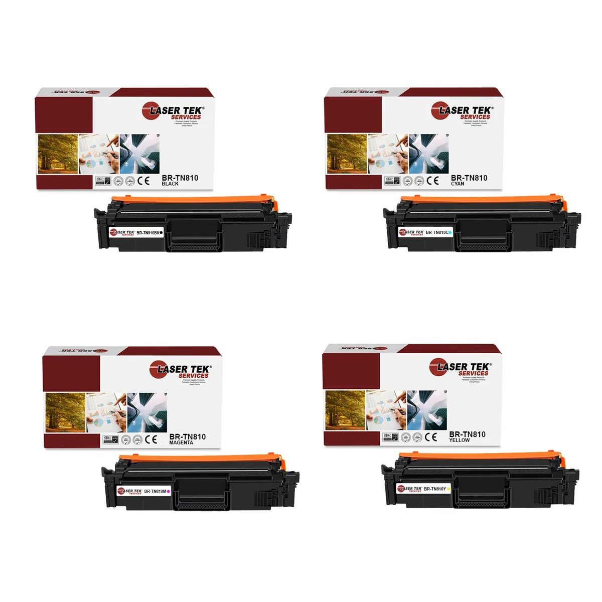 Laser Tek Services Laser Tek Services TN810 4-colour toner cartridge set — product photo