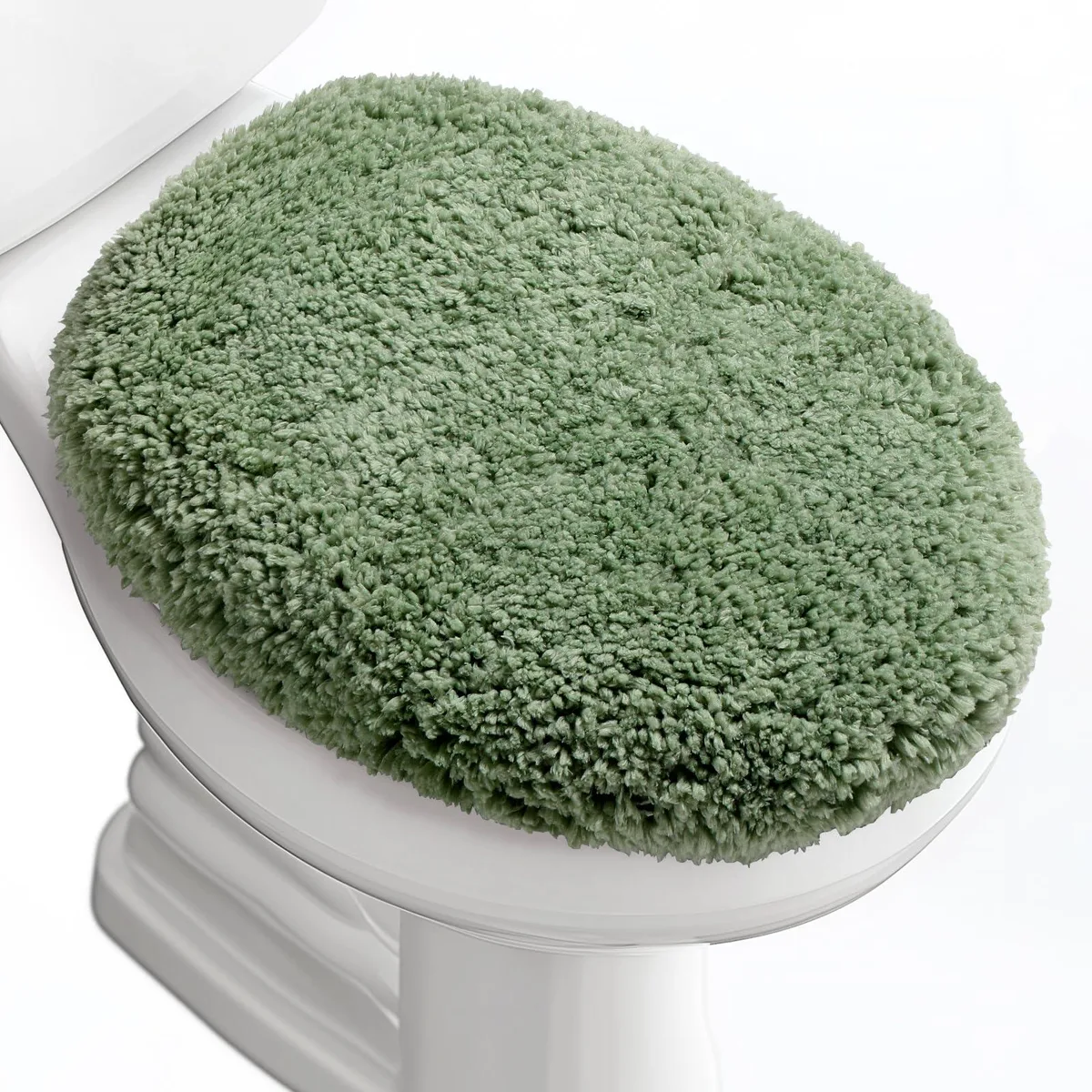 Toilet Seat Cover 17.5" x 15" Solid Lid Adjustable Rubber Backing Fits 16-17.5 — product photo