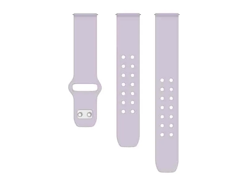 Lilac 22mm silicone sport watch band with dual-pin clasp