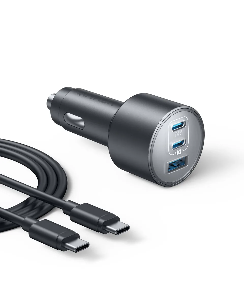 Anker B2737 167.5W 3-Port USB-C Car Charger Gray — product photo
