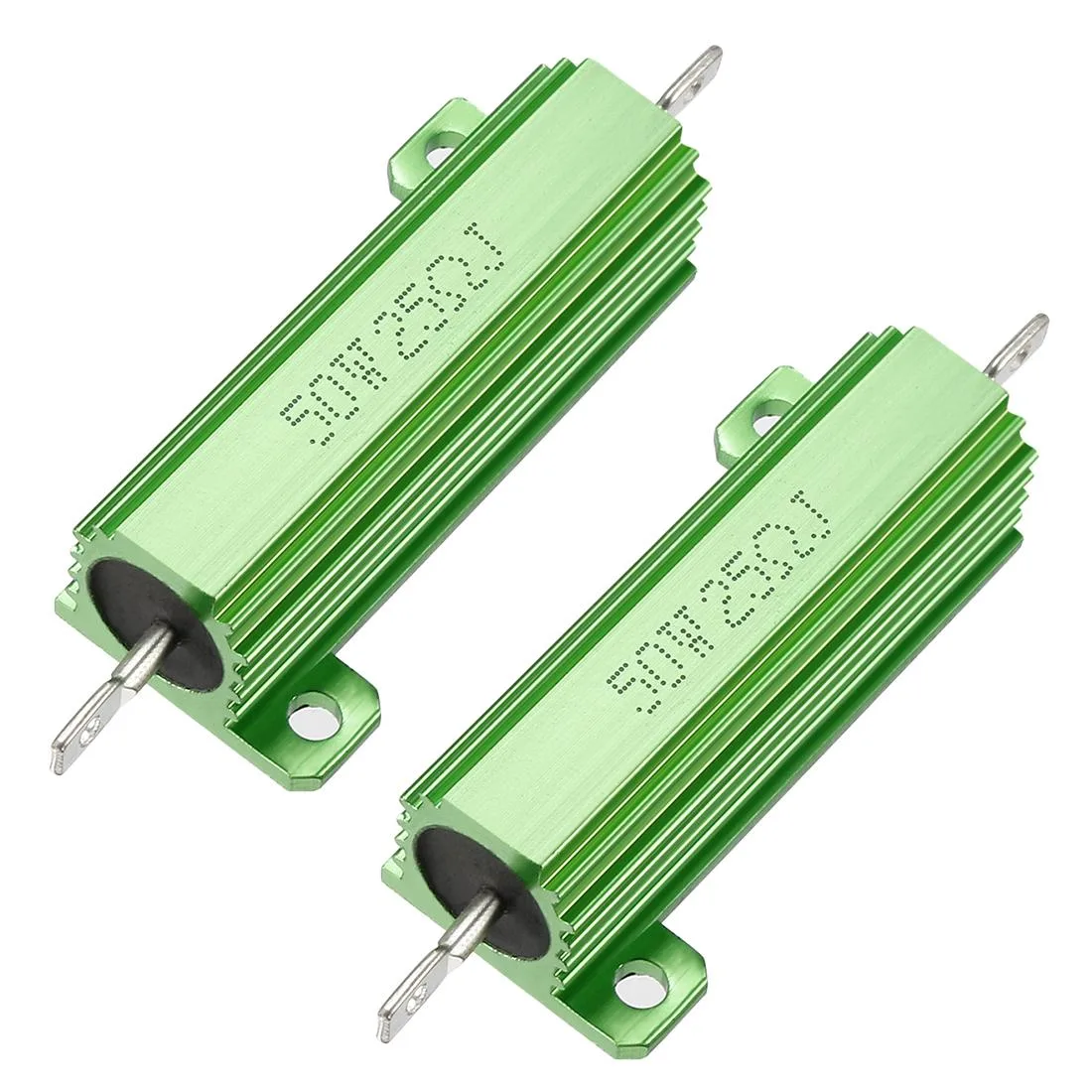 Unique-Bargains Unique-Bargains 50W 25 Ohm Wirewound Power Resistor Chassis Mount Green 2pcs — product photo