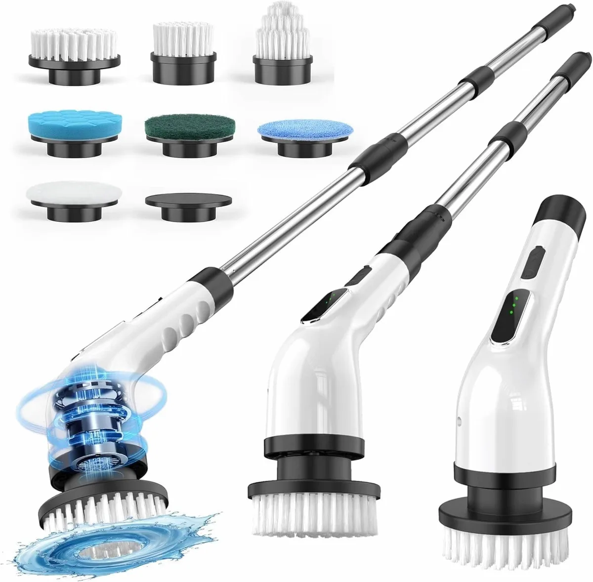  3M Electric Spin Scrubber 5000 mAh 90 min 250/350 RPM 12/43/54 in 8 Heads — product photo
