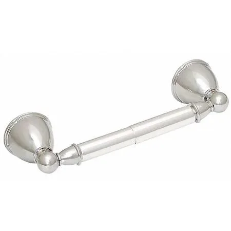 Brushed silver wall-mounted toilet paper holder with double posts