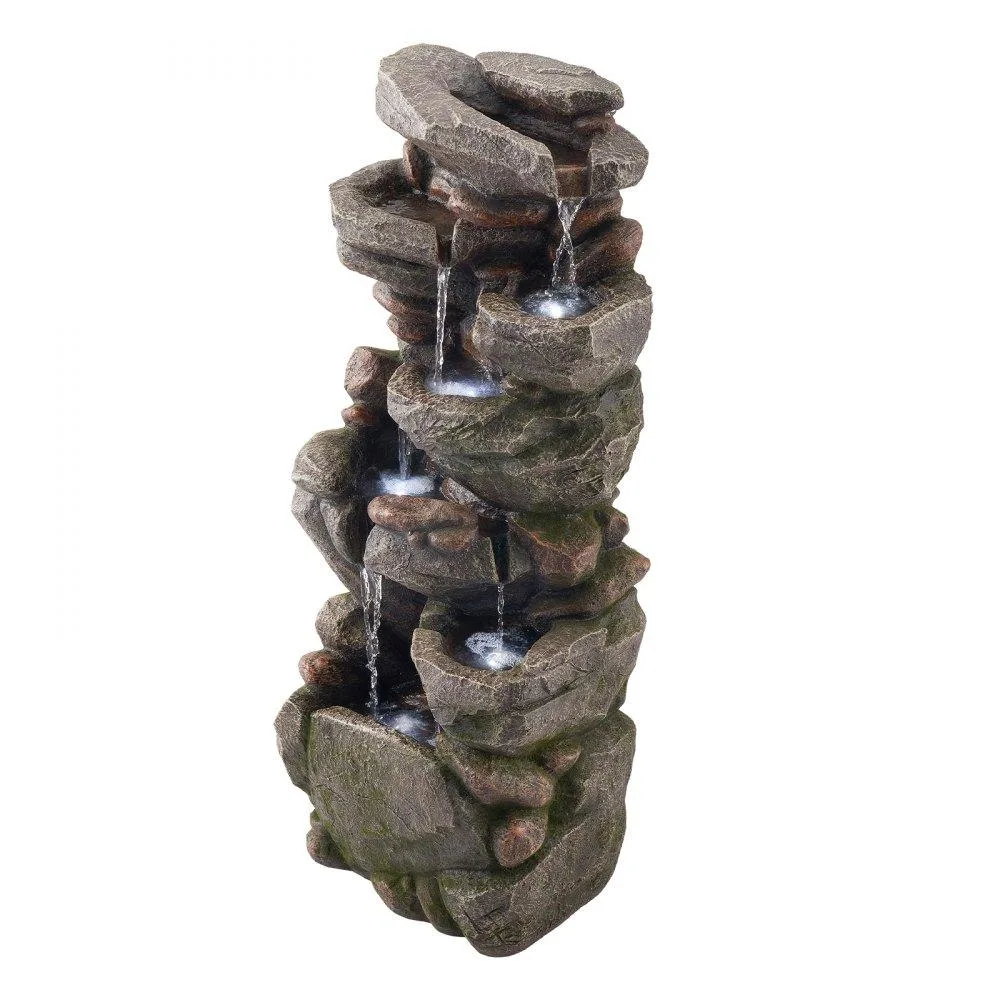 VEVOR VEVOR 7-Tier Rock-Shaped Water Fountain 38.98 in Iron Brown — product photo
