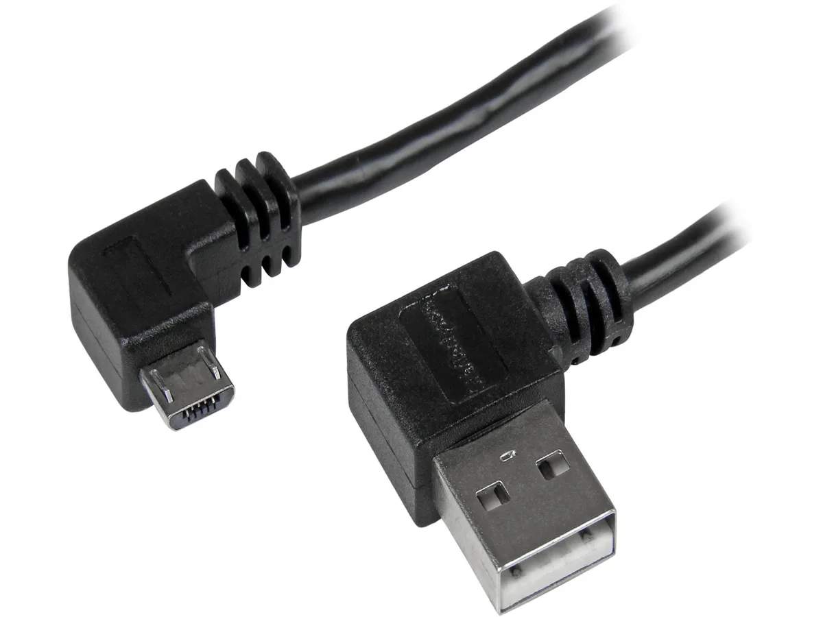 STARTECH STARTECH USB2AUB2RA2M 2 m right-angle USB A to Micro B cable 6.56 ft — product photo