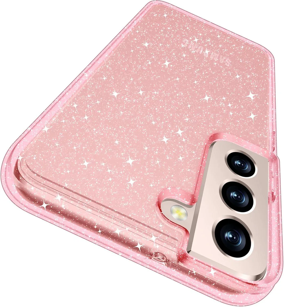 Transparent glitter case for Galaxy S22 with TPU bumper