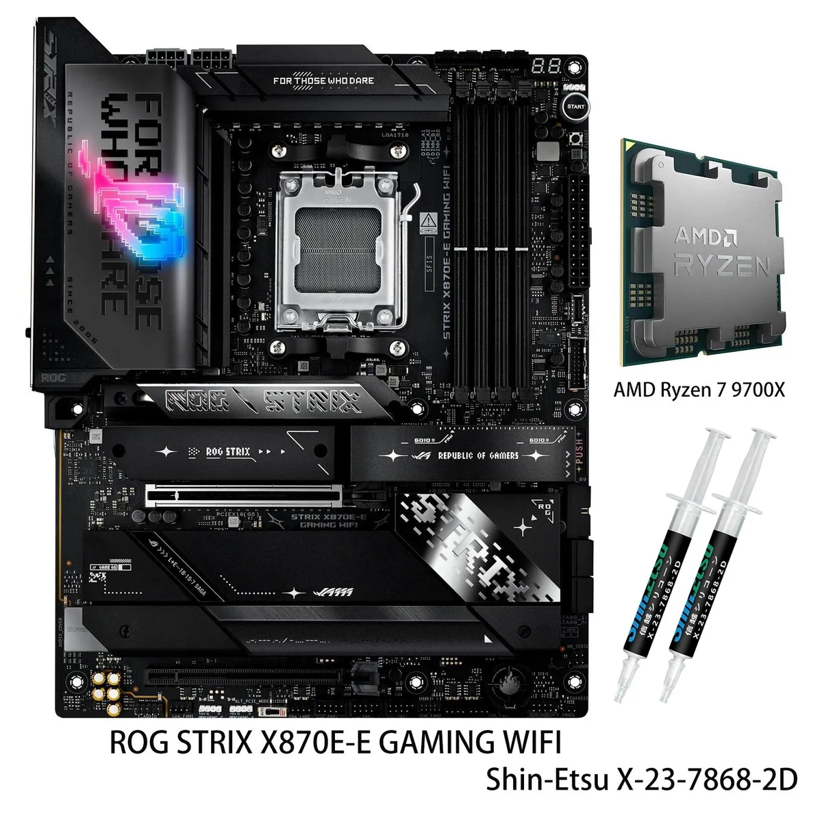 ASUS ASUS ROG STRIX X870E-E GAMING WIFI &amp; Ryzen 7 9700X Combo AMD motherboard — product photo