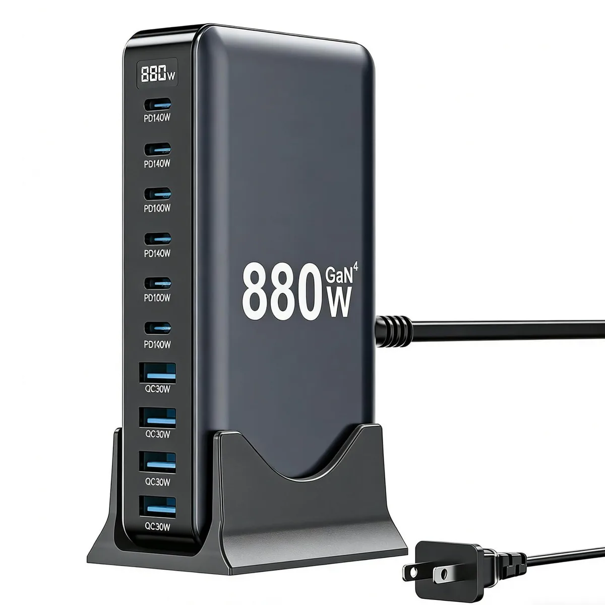  SMSASOEO YMX-440W 880W 10-Port USB Charger Black — product photo