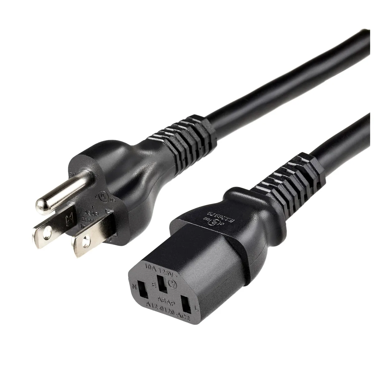  Amazon Basics L6LAC003-DT-R 6ft 18 AWG 125V 10A NEMA 5-15P to IEC320C13 computer power cord — product photo