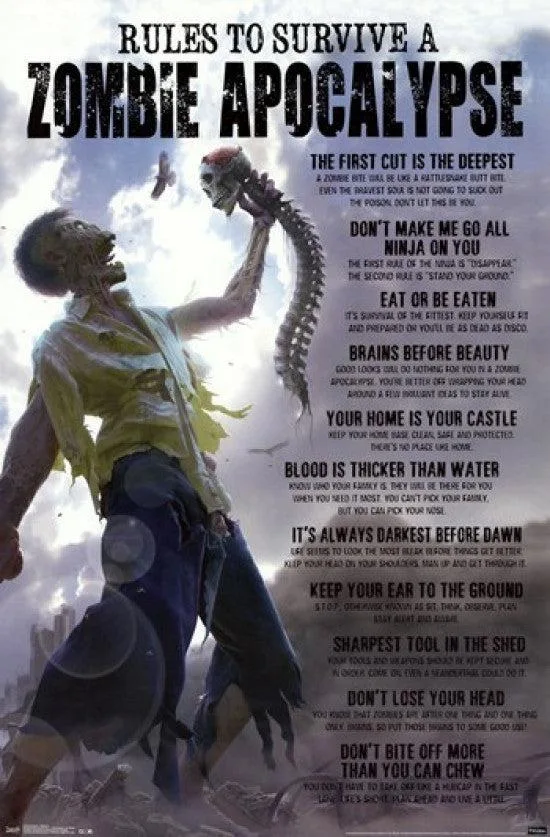 Poster print Zombies Attack 2 size 22 by 34 inches