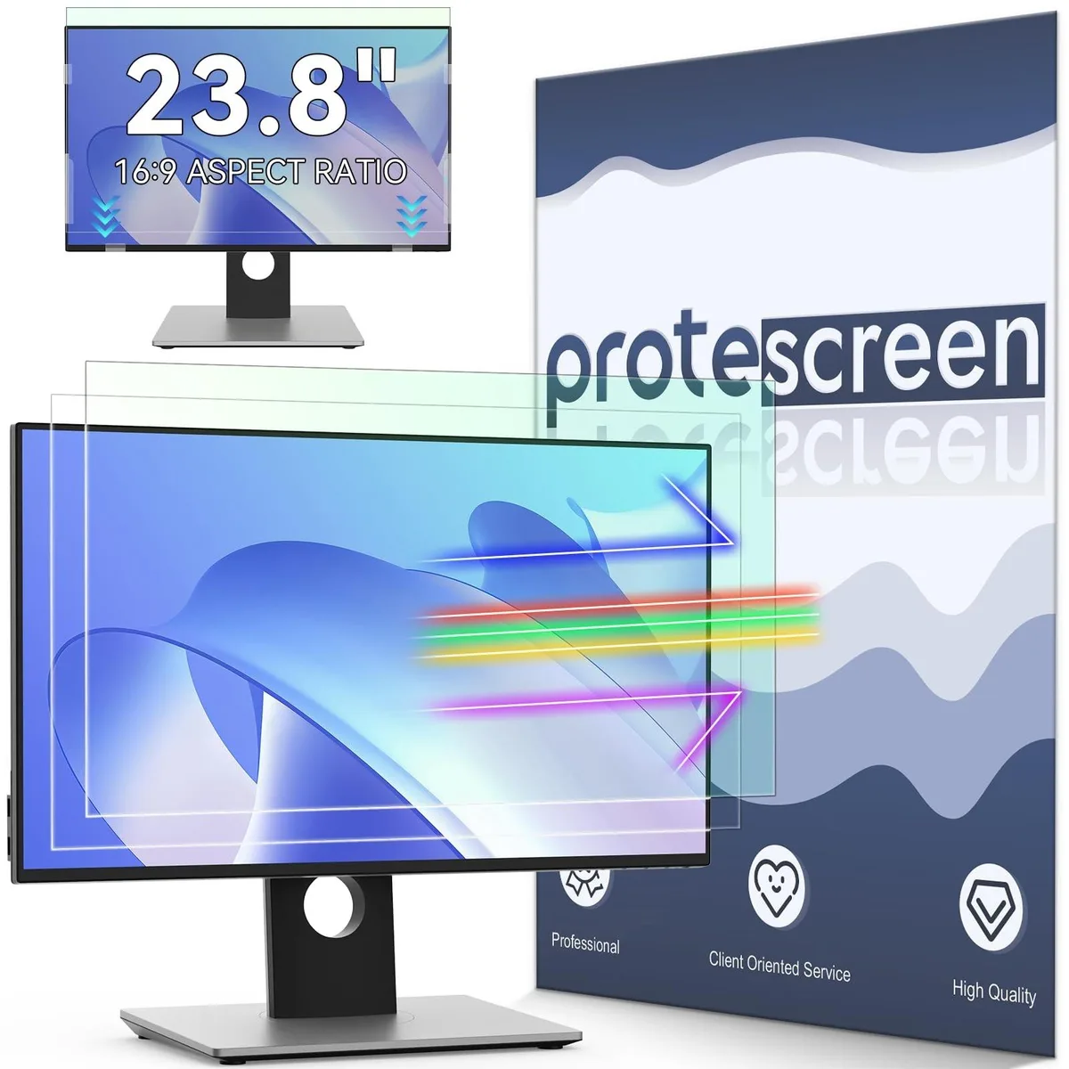 Batianda Batianda 23.8 Inch Anti Blue Light Screen Protector 2 Pack 2 in 1 Accessories — product photo