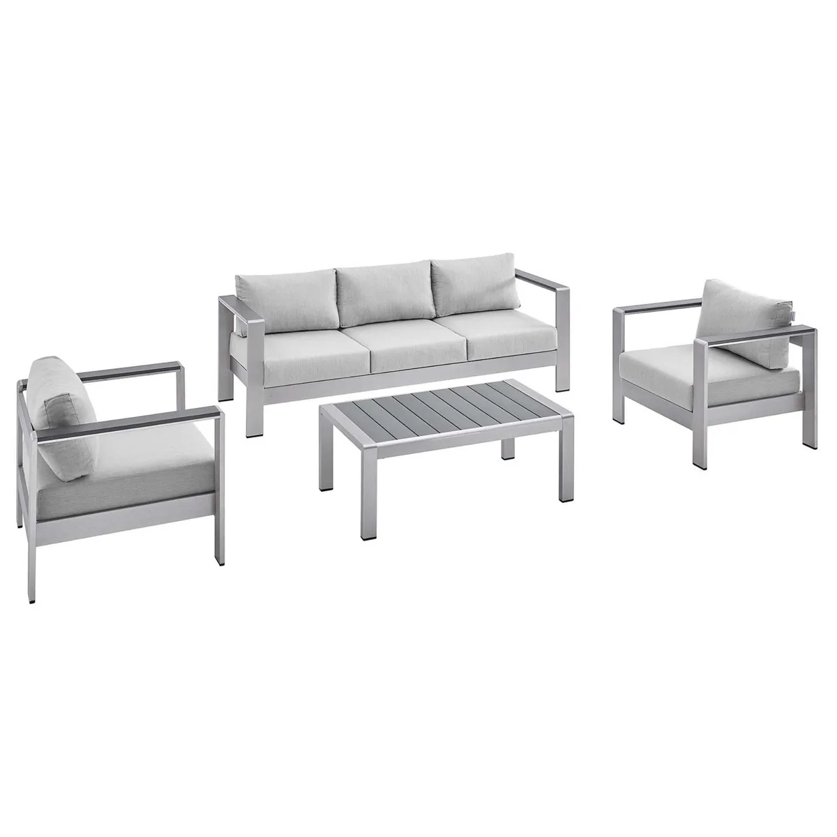 Modway Furniture Modway Furniture Shore 4-Piece Outdoor Set Silver Gray — product photo