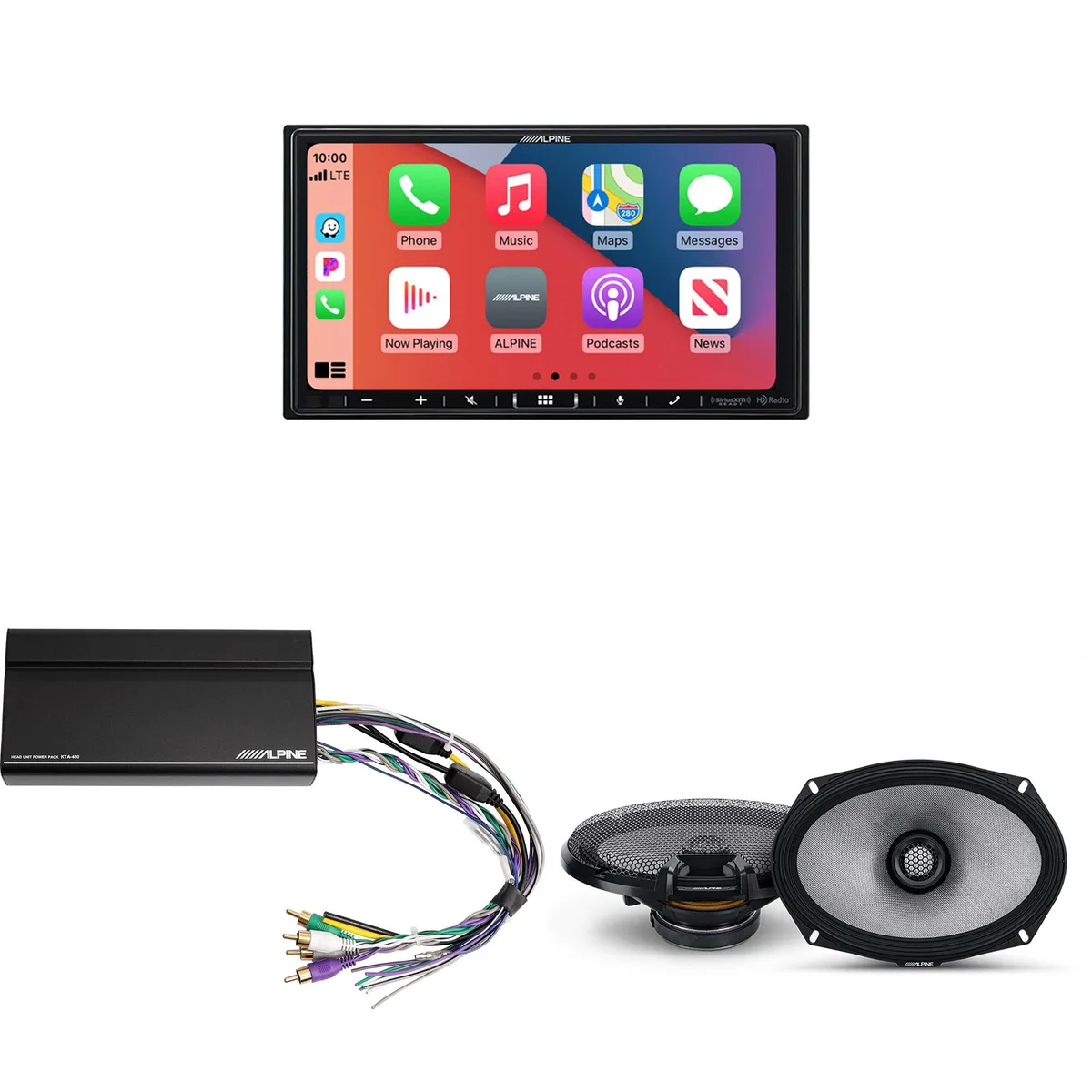 Alpine Alpine iLX-407 7-Inch Receiver Bundle with R2-S69 6x9" Speakers and KTA-450 Amplifier — product photo