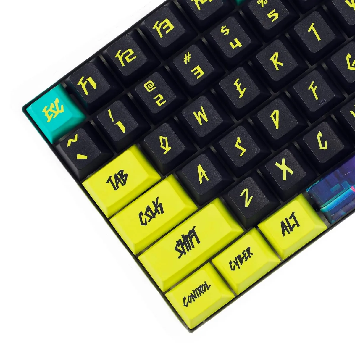 YMDK YMDK 136 Key Cyber Style Cherry Profile PBT Keycaps 2 in 1 accessory — product photo
