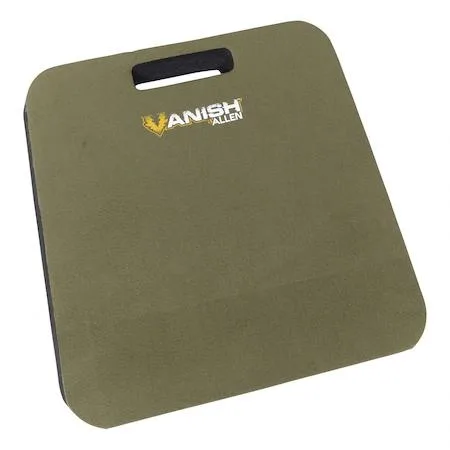 Olive green rectangular foam cushion with die cut hole and waterproof top layer