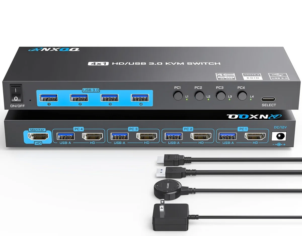 TRENDnet ANQ4 4-Port 4K@60Hz KVM Switch — product photo