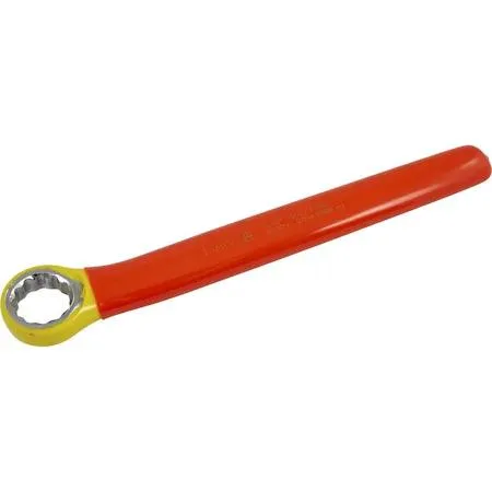 Insulated combination wrench, 1 inch, 12-point, orange and yellow coating