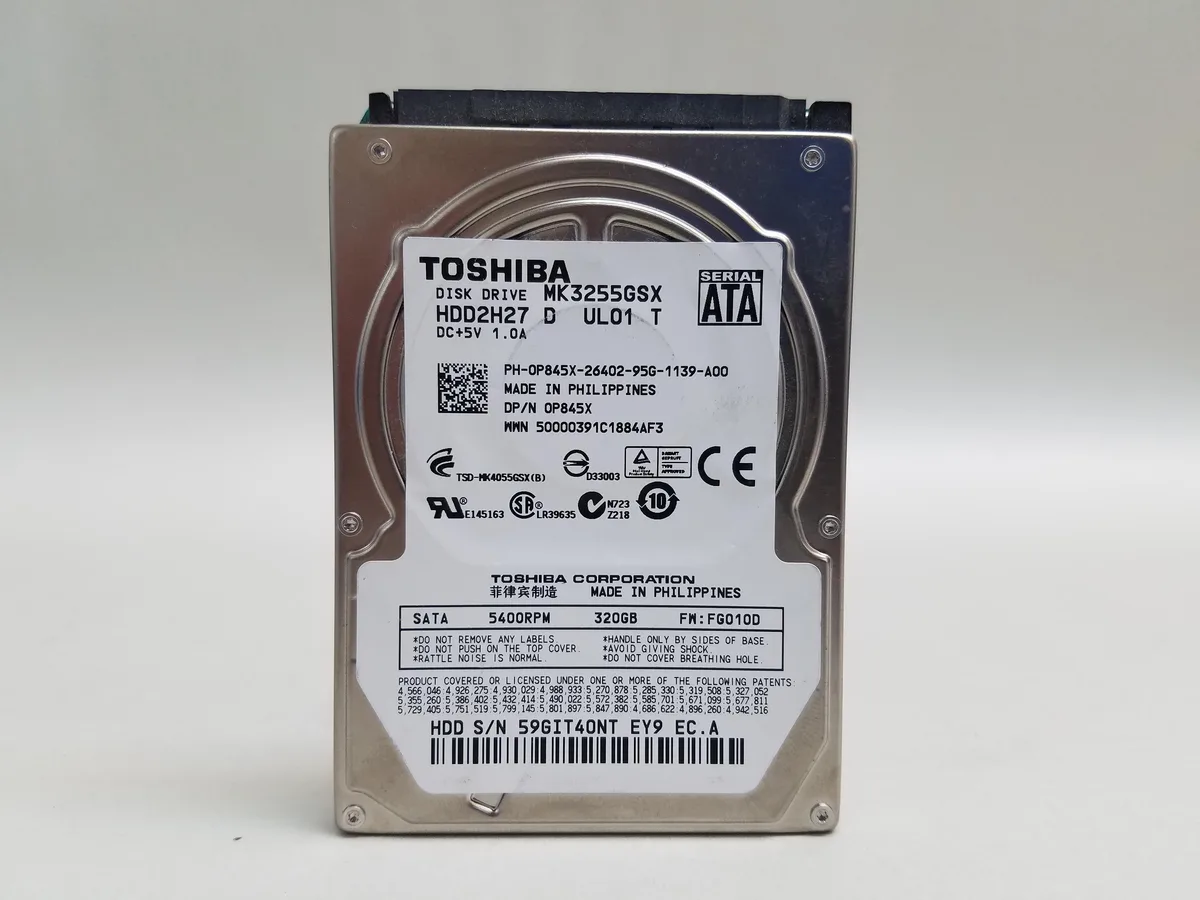 Toshiba Toshiba MK3255GSX 320GB 5400 RPM 8MB SATA 3.0Gb/s 2.5" laptop hard drive — product photo