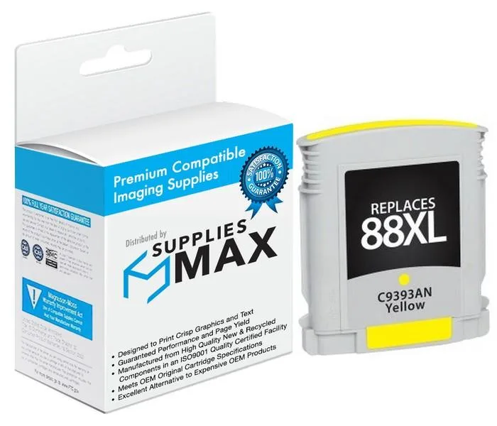 SuppliesMax SuppliesMax Yellow High Yield Inkjet Cartridge 1980 Pages C9393AN — product photo