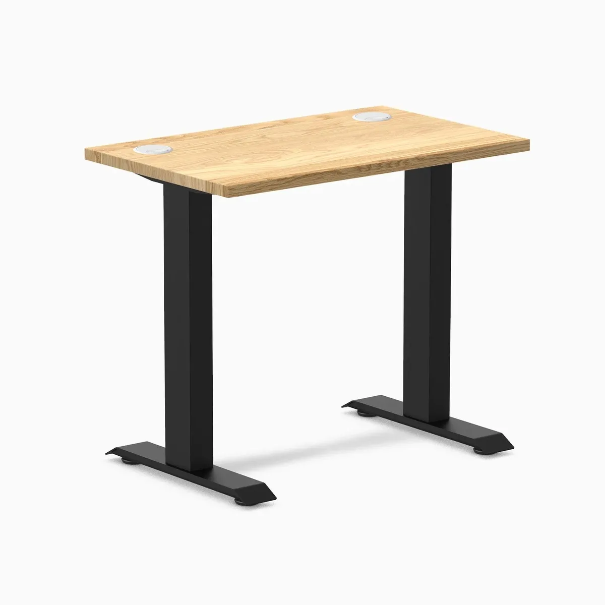 Desky Desky Zero Mini Hardwood Desk White Oak 32 x 20 in Matte Black office furniture — product photo