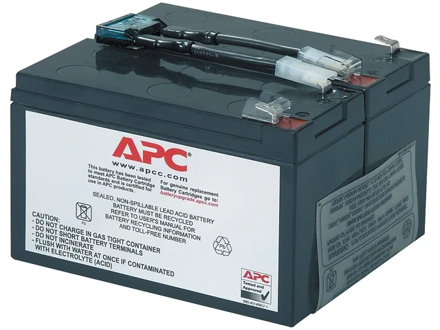 Rectangular sealed lead-acid battery cartridge, grey plastic casing, connector terminals on top