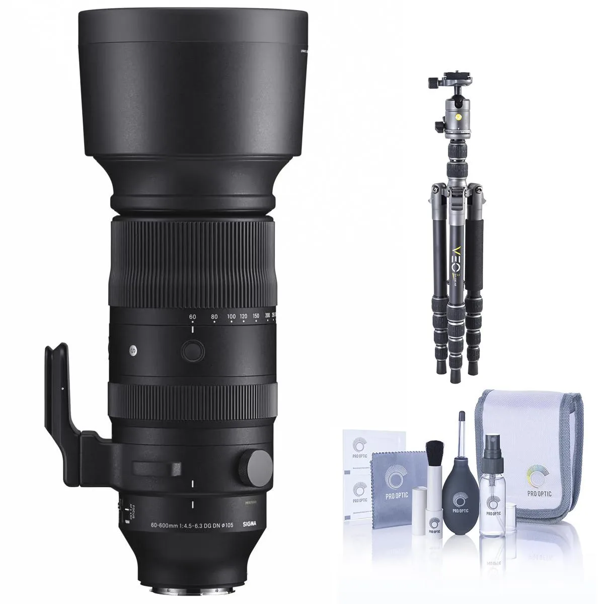 SIGMA SIGMA 60-600mm f/4.5-6.3 DG DN OS Sports Lens L Mount Bundle Tripod Kit — product photo