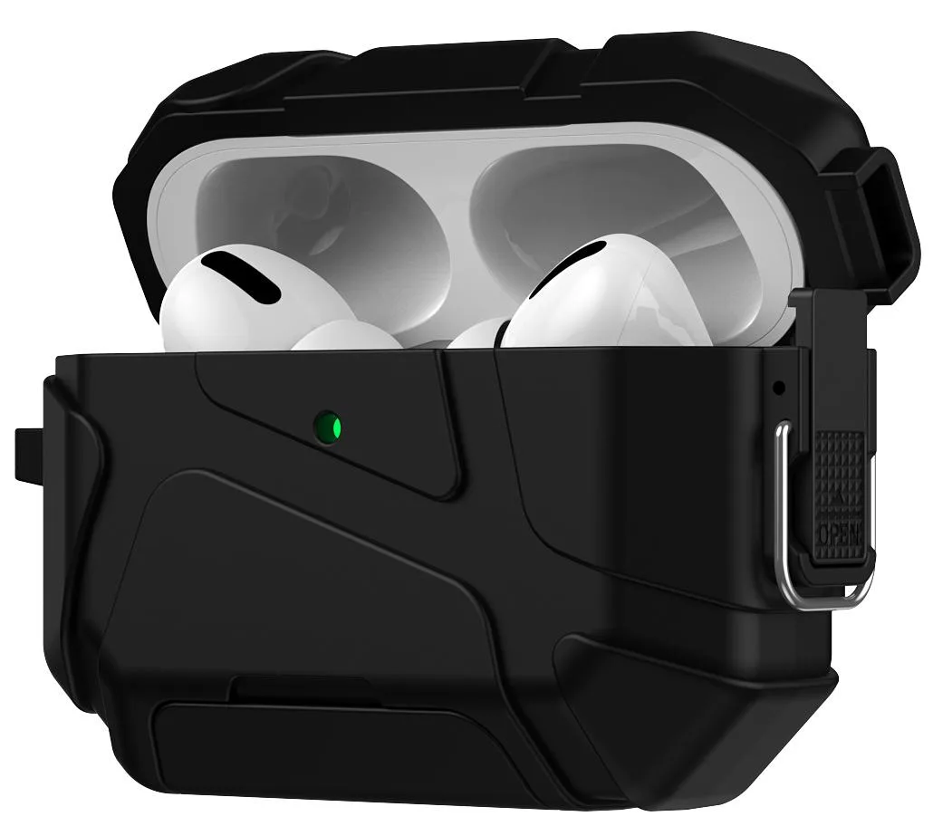Nakedcellphone Nakedcellphone Meteorite Rugged Case for AirPods Pro 3 (Lanyard + Clip + Kit) - Black — product photo
