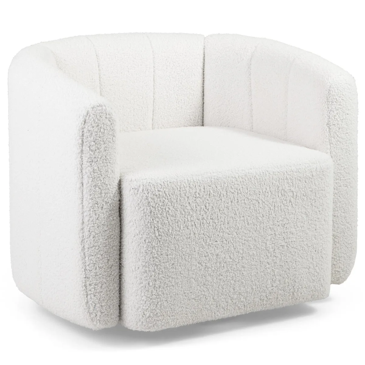 SlickBlue SlickBlue Modern Upholstered Sherpa Accent Chair White — product photo