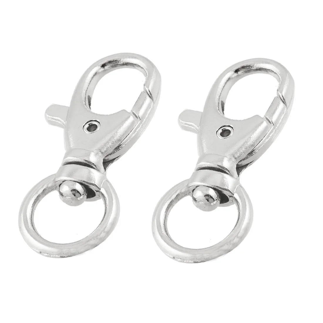 Unique-Bargains Unique-Bargains Metal Lobster Clasp Keyring 2 Pcs Silver 4cm x 1.7cm — product photo
