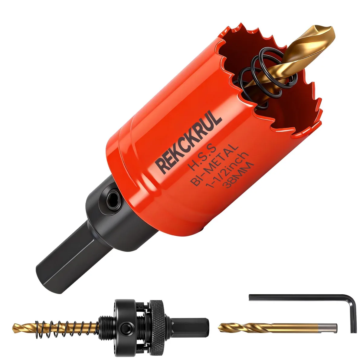  REKCKRUL RKR-SJS-38 38mm HSS M42 8% Cobalt Bi-Metal Hole Saw 4 Pack Machine Shop Hardware — product photo