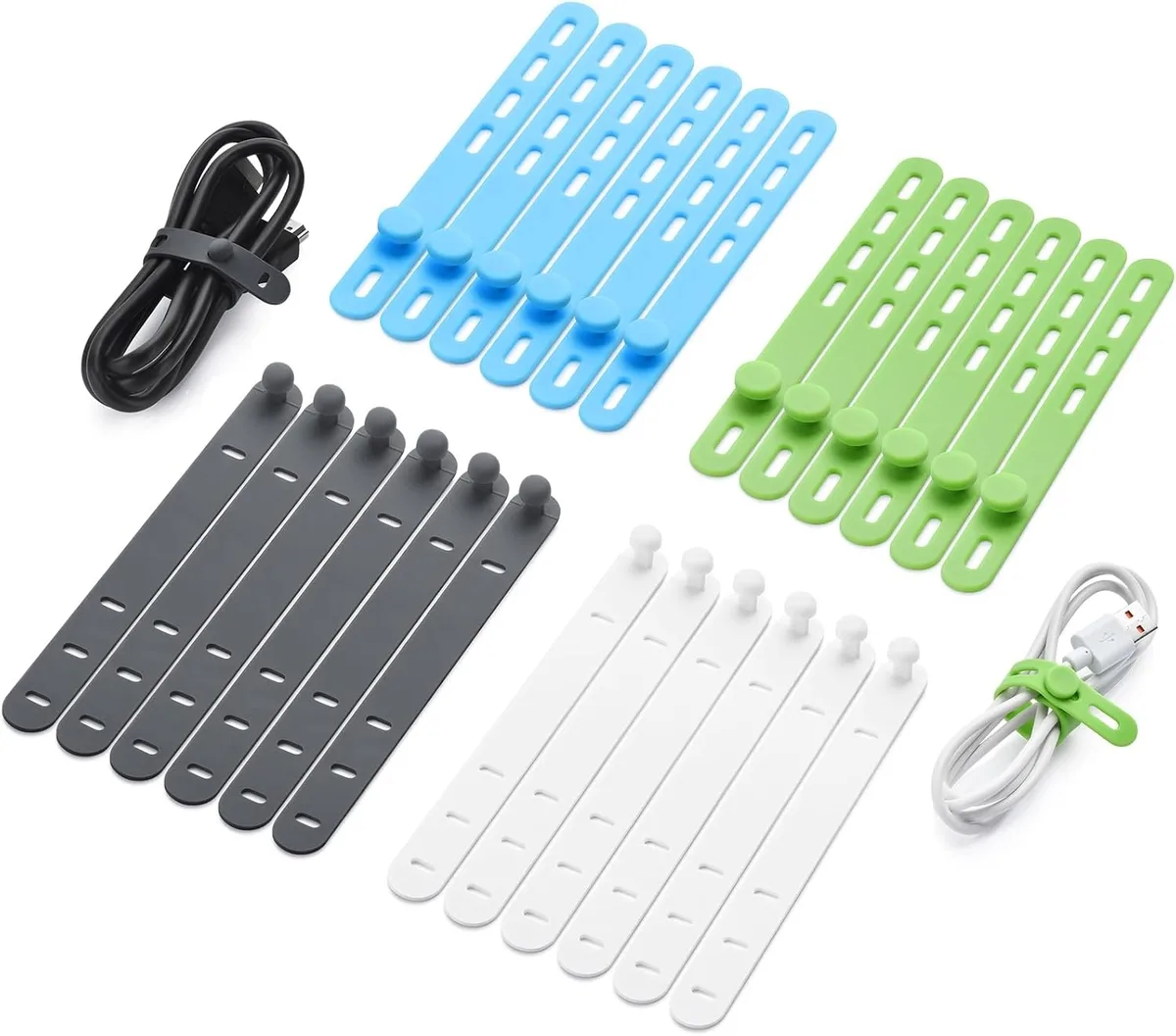 Ennovor Ennovor Silicone Cable Ties 24 Pcs 5 Inch 4 Color Accessory — product photo