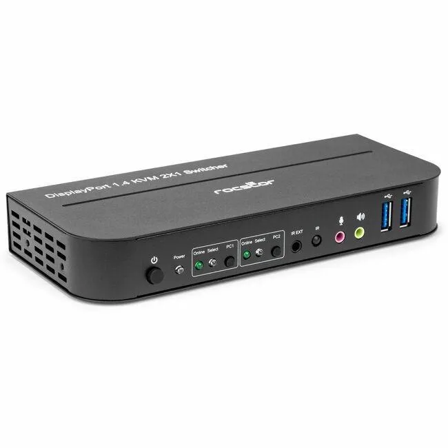 Rocstor Rocstor Solid KVM SK05 DisplayPort 1.4 USB 3.0 2?1 KVM Switch 4K 4096x2160 6 USB 3 DisplayPort — product photo