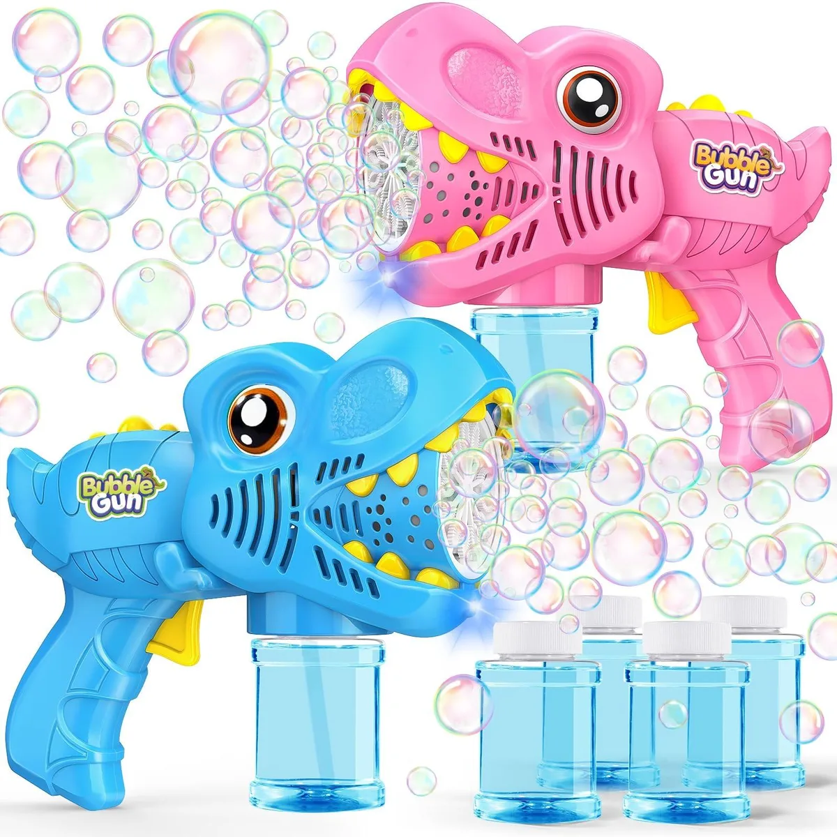  Dinosaur Bubble Machine Gun 2 Pack Pink Blue — product photo
