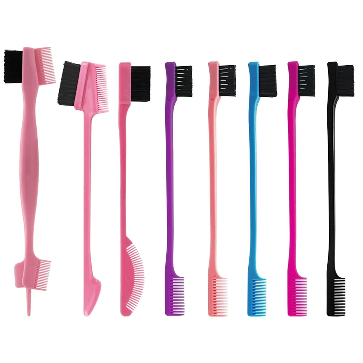 Remington 8-piece hair comb set in assorted colours with double-sided brushes
