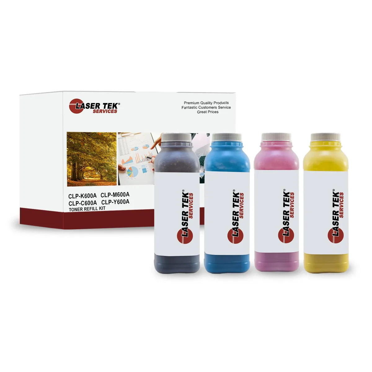 Laser Tek Services Laser Tek Services 4 Pack Toner Refill for Samsung CLP-600 CLP-650 — product photo