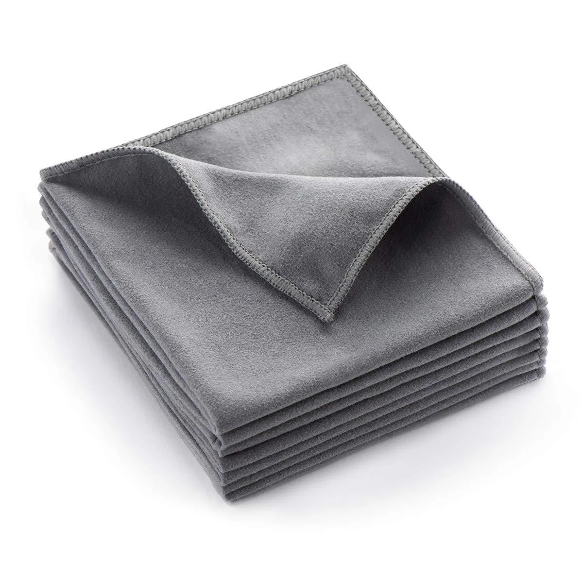 MAKUANG 8 Pack Microfiber Glass Care Cloths 12 x 12 Inches Grey — product photo