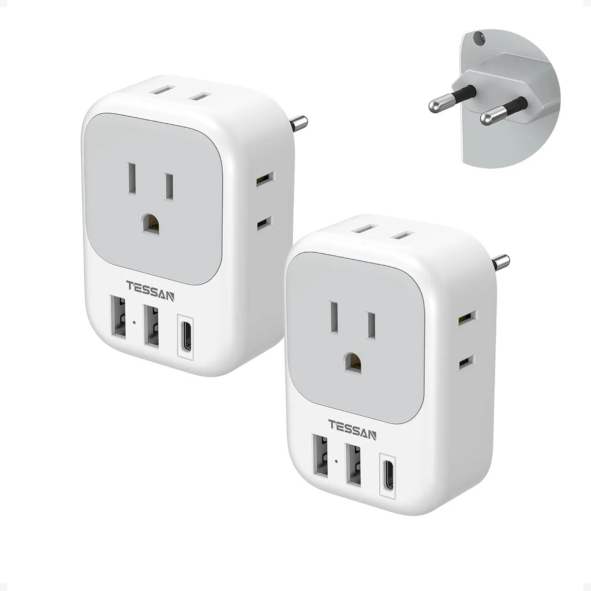 FLEANE FLEANE 2-pack USB-C Europe travel power adapter — product photo