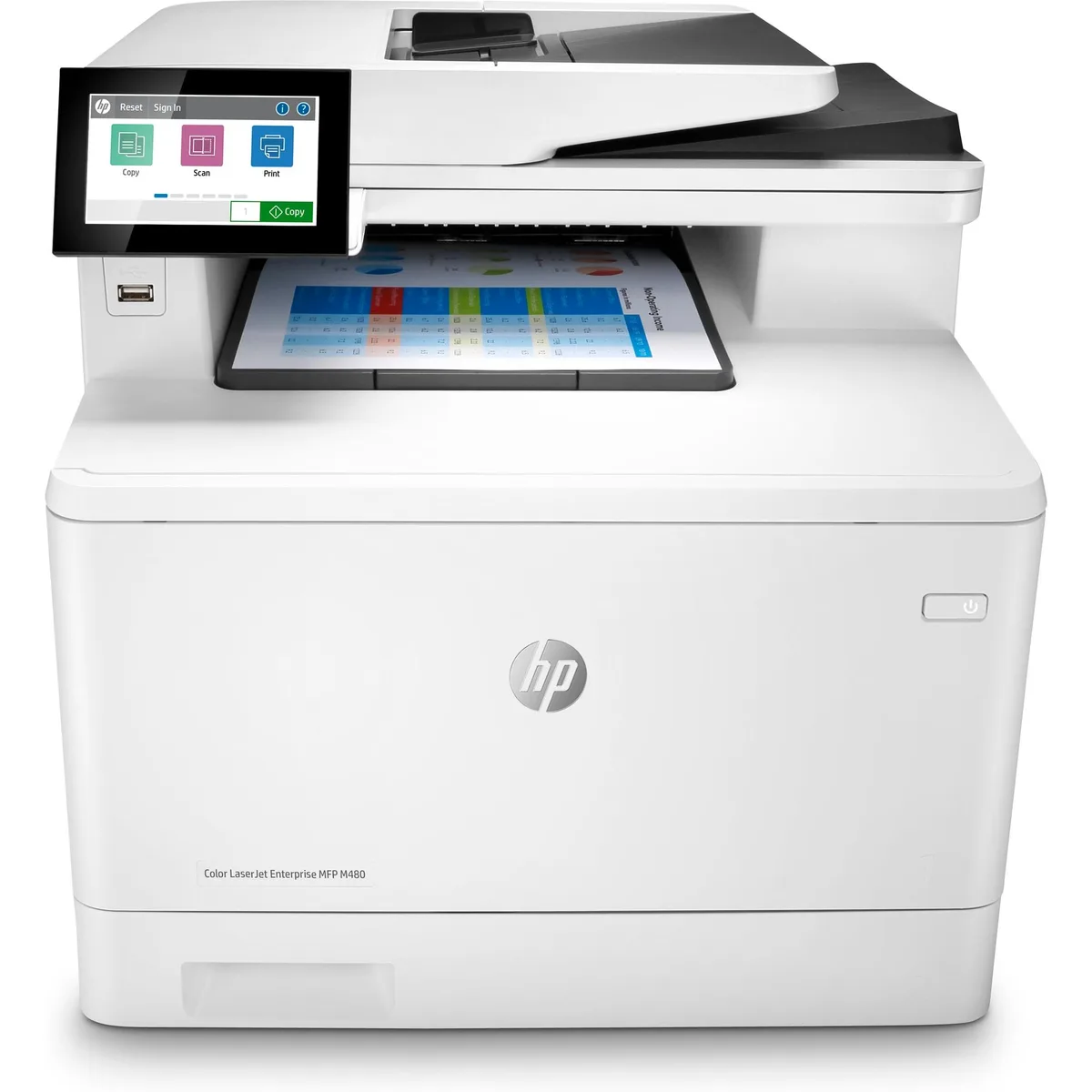 HP HP Color LaserJet Enterprise MFP M480f 3QA55AR#BGJ laser printer — product photo