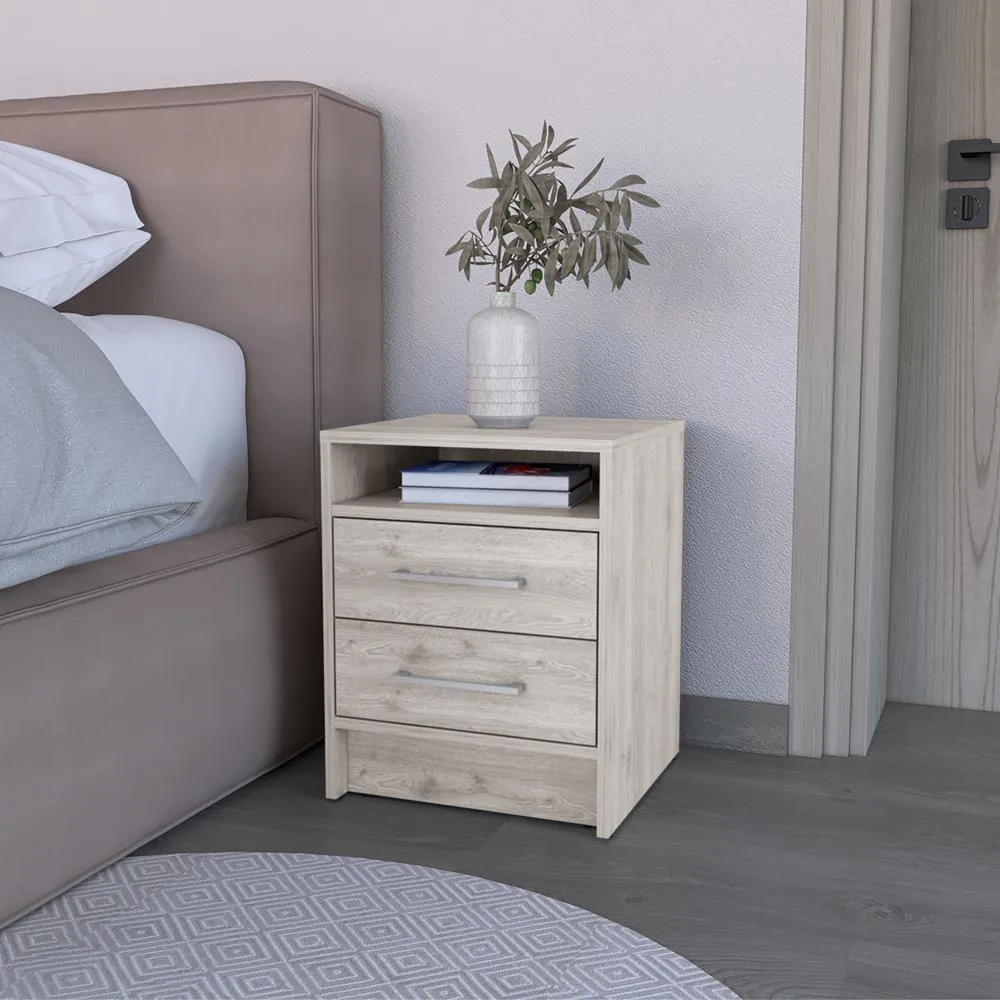 tuphen tuphen Nightstand Cartiz 19.9" Two Drawers Light Gray — product photo