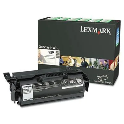 Rectangular black toner cartridge with green drum visible